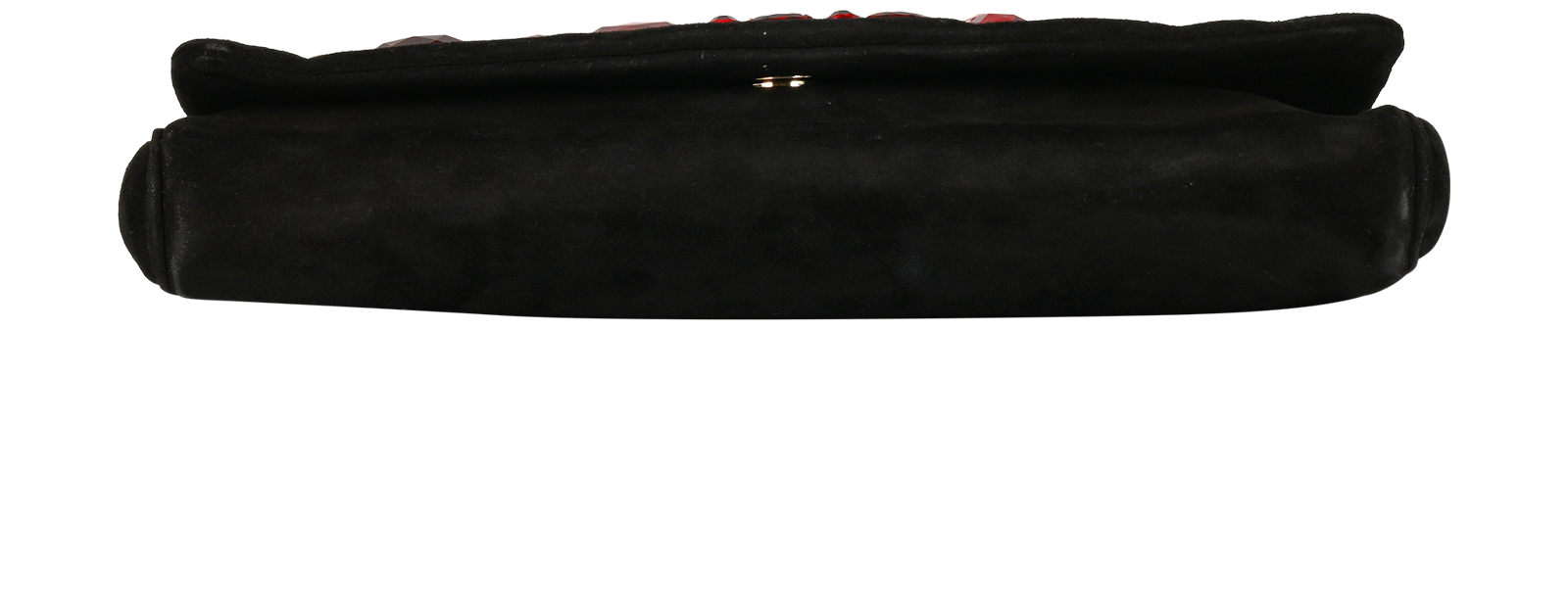 Embellished Shoulder Bag, &pound;350, Handbags, Black/Red, Leather, Top view